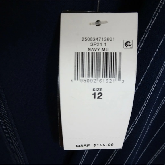 Lauren Ralph Lauren NEW Navy Pinstripe Jumpsuit Sz 12 Sleeveless - Picture 5 of 12